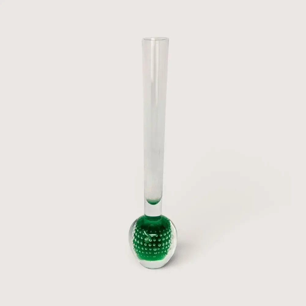 1960s Holmegaard Orchid Per Lutken Green Bubble Base Glass Vase